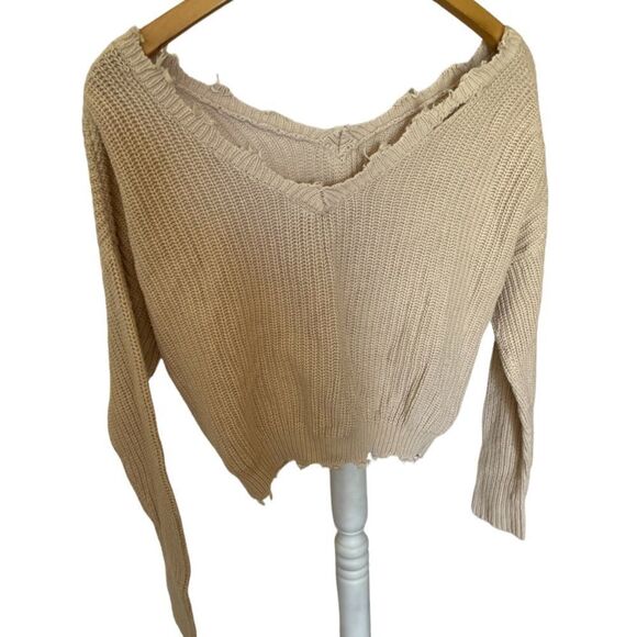 Destroyed Cropped Sweater, Size XS - Picture 1 of 5